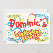 Graffiti Birthday Party Invitation Kaart (Voorkant)