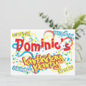 Graffiti Birthday Party Invitation Kaart (Staand voorkant)