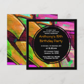 Graffiti Birthday Uitnodiging (Voorkant / Achterkant)