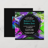 Graffiti Birthday Uitnodiging (Voorkant / Achterkant)