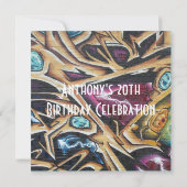 Graffiti Birthday Uitnodiging (Achterkant)