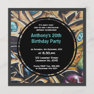 Graffiti Birthday Uitnodiging
