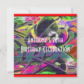 Graffiti Birthday Uitnodiging (Achterkant)