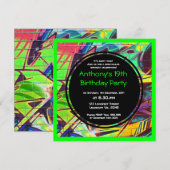 Graffiti Birthday Uitnodiging (Voorkant / Achterkant)