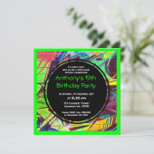 Graffiti Birthday Uitnodiging (Staand voorkant)