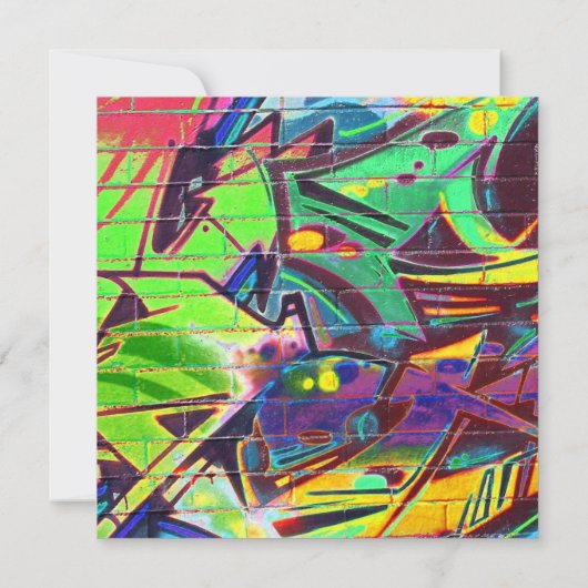 Graffiti Birthday Uitnodiging (Achterkant)