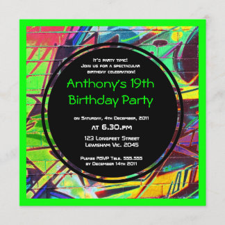 Graffiti Birthday Uitnodiging