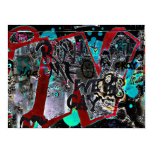 Graffiti Black Red Urban Street Wall Art