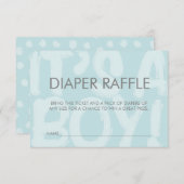 Graffiti Blau Baby Shower Luier Raffle Ticket Kaart (Voorkant / Achterkant)