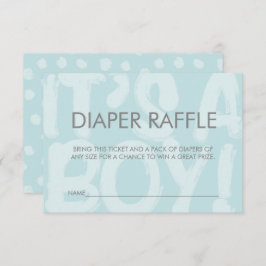 Graffiti Blau Baby Shower Luier Raffle Ticket Kaart