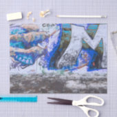 Graffiti Blau Urban Grunge Straatmuurschildering Tissuepapier (Craft)