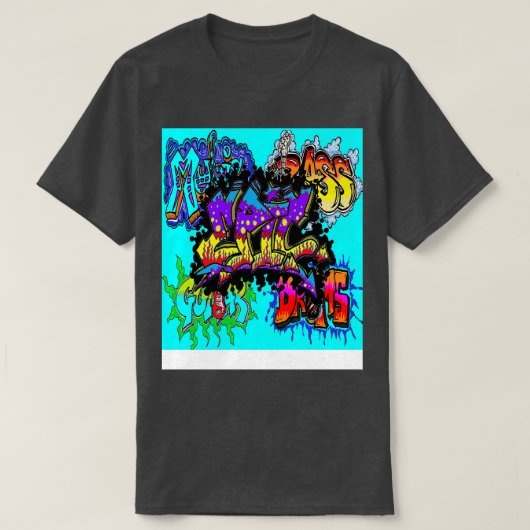 graffiti blauw epos t-shirt (Design voorkant)