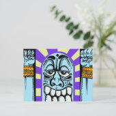 graffiti blauw grappig briefkaart (Staand voorkant)