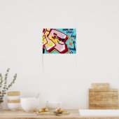 Graffiti Blauw Roze Stedelijke Straatmuur Kunst Poster (Keuken)