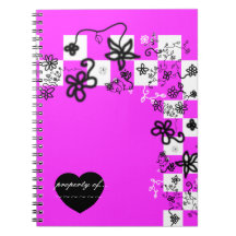 Graffiti Bloemen en Geruite Notitieboek