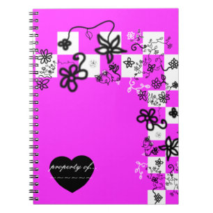 Graffiti Bloemen en Geruite Notitieboek