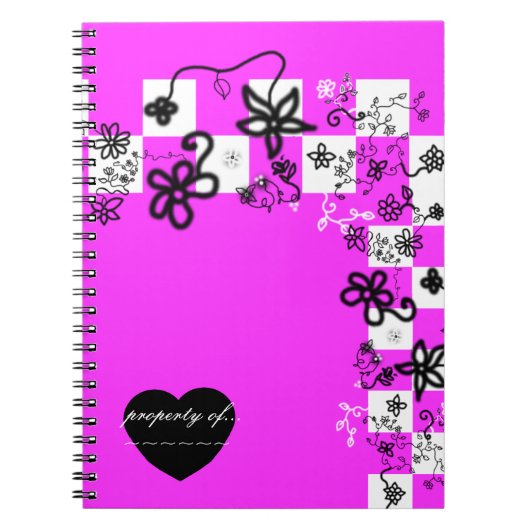 Graffiti Bloemen en Geruite Notitieboek (Voorkant)
