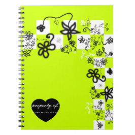Graffiti Bloemen en Geruite Notitieboek
