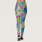 Graffiti Bloemen Leggings (Achterkant)