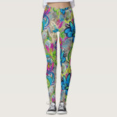 Graffiti Bloemen Leggings (Voorkant)