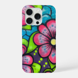Graffiti Bloemen Street Art iPhone 15 Pro Case
