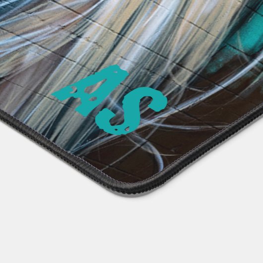 Graffiti blond meisje met zonnebril monogram bureaumat (Hoek)