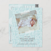 Graffiti Blue Baby Birth Announding Briefkaart (Voorkant / Achterkant)