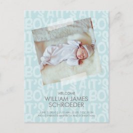 Graffiti Blue Baby Birth Announding Briefkaart