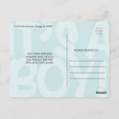 Graffiti Blue Baby Birth Announding Briefkaart (Achterkant)