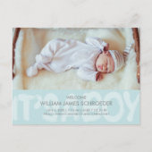 Graffiti Blue Baby Birth Announding Briefkaart (Voorkant)