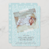 Graffiti Blue Baby Birth Announding Kaart (Voorkant / Achterkant)