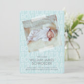 Graffiti Blue Baby Birth Announding Kaart (Staand voorkant)