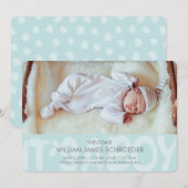 Graffiti Blue Baby Birth Announding Kaart (Voorkant / Achterkant)