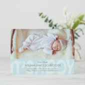 Graffiti Blue Baby Birth Announding Kaart (Staand voorkant)