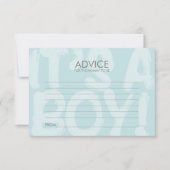 Graffiti Blue Baby shower Advice Card voor mam Kaart (Voorkant)