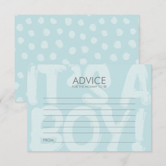 Graffiti Blue Baby shower Advice Card voor mam Kaart (Voorkant / Achterkant)