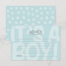 Graffiti Blue Baby shower Advice Card voor mam Kaart