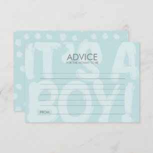 Graffiti Blue Baby shower Advice Card voor mam Kaart