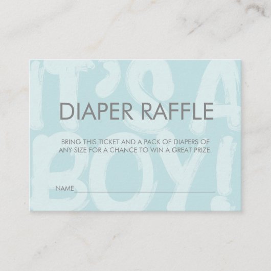 Graffiti Blue Baby shower Diaper Raffle Ticket Informatiekaartje (Voorkant)