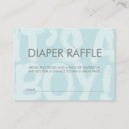 Graffiti Blue Baby shower Diaper Raffle Ticket Informatiekaartje