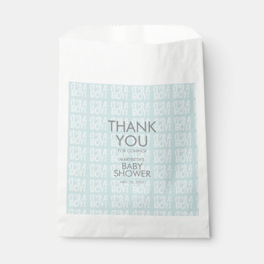Graffiti Blue Baby shower Favor Bags Bedankzakje (Voorkant)