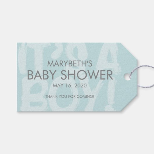 Graffiti Blue Baby shower Favor Gift Label Cadeaulabel (Voorkant (Horizontaal))