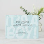 Graffiti Blue Baby shower Invitation Kaart (Staand voorkant)