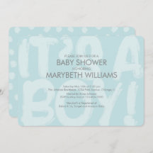 Graffiti Blue Baby shower Invitation