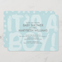 Graffiti Blue Baby shower Invitation Kaart