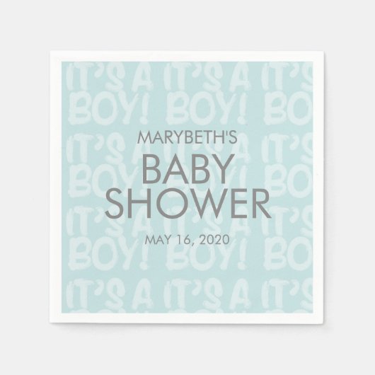 Graffiti Blue Baby shower Paper Napkin Servet (Voorkant)