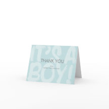 Graffiti Blue Baby Shower Thank You Card