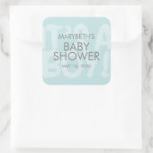 Graffiti Blue Baby shower voor Sticker (Tas)