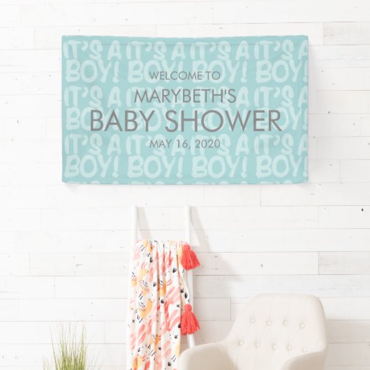 Graffiti Blue Baby shower Welcome Banner (Insitu)