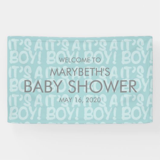 Graffiti Blue Baby shower Welcome Banner (Horizontaal)